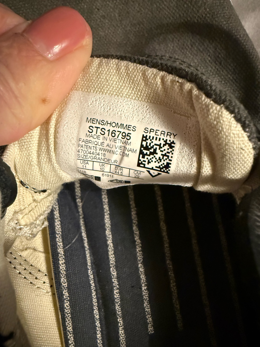 Sperry Men's Charcoal Canvas Lace-Up Sneakers - Picture 3 of 4